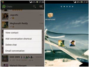 Make shortcuts for most used Contacted Friends in whatsapp