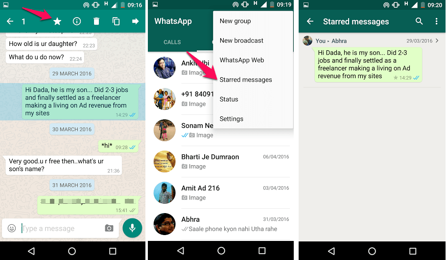 ‘Star’ your Messages to Find Them Later