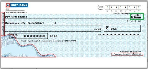 Order Cheque