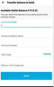 Transfer money from Paytm to bank account