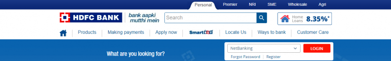 Login to HDFC netbanking to pay HDFC credit card bill.