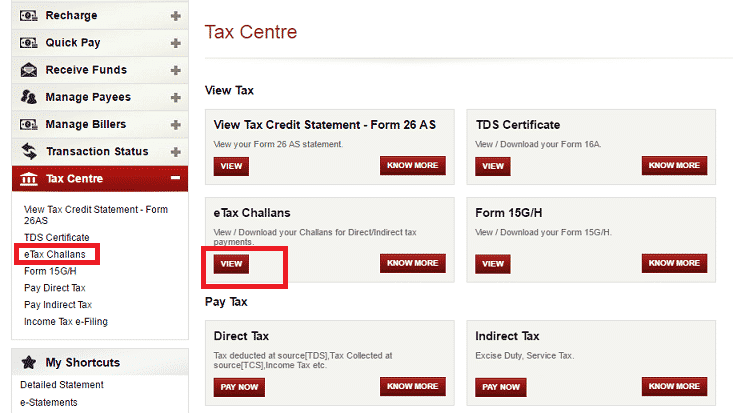 Reprint Income Tax Challan - ICICI Bank - Tax Centre